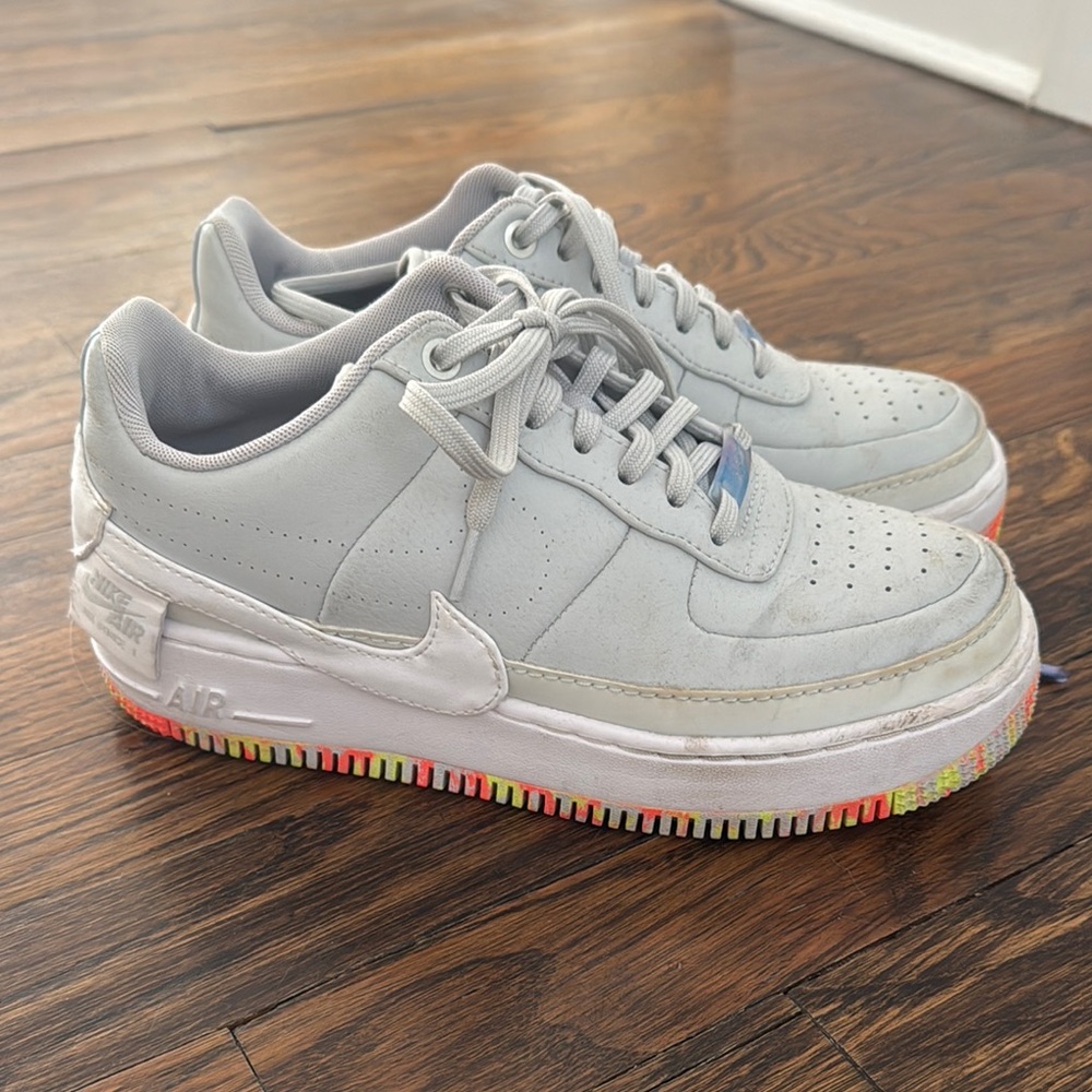 Nike Women's Sneakers - Gray with Multicolor Sole
